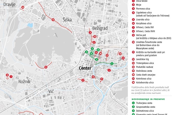 Katere ljubljanske ceste letos čaka obnova?