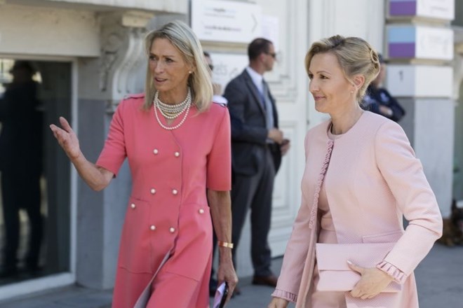 Mojca Stropnik in prva dama Francije Brigitte Macron