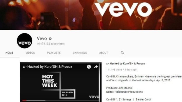 Posnetek, ki mu v naslovu piše »hacked«, je bil izpostavljen na Vevo kanalu.