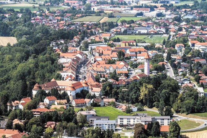 Pogled na Brežice z vrha Svetega Vida