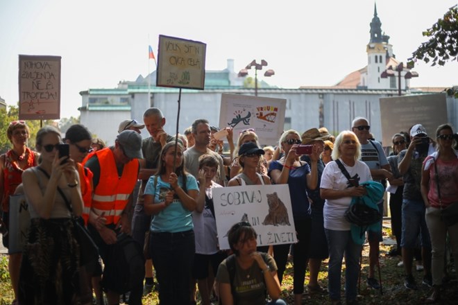 #foto Na Trgu republike v bran medveda in volka