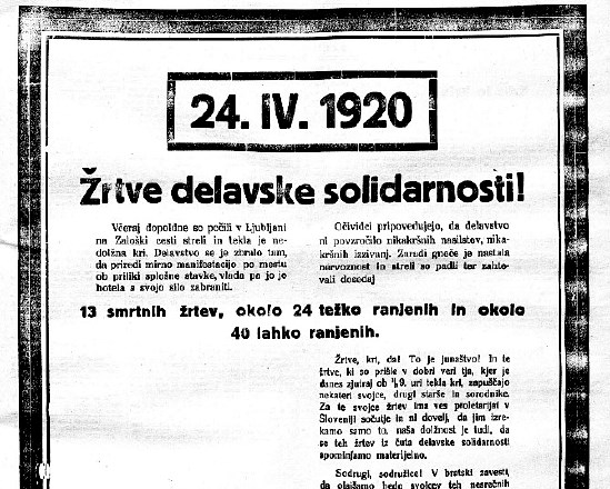 Najprej »Živela delavska solidarnost!«, zatem kri