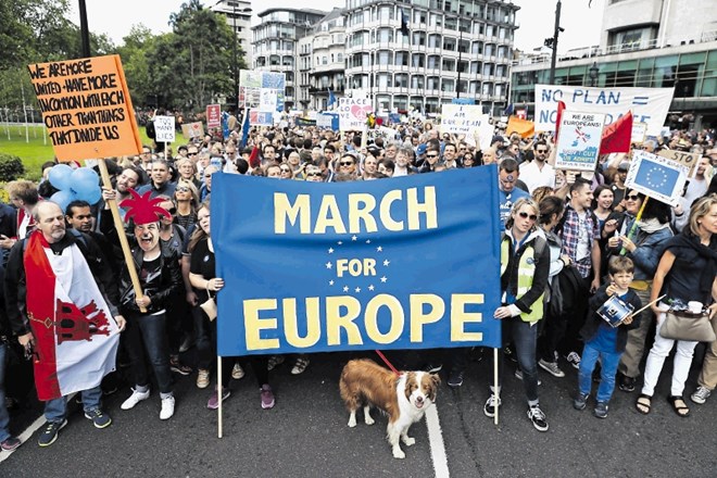 Zagovorniki članstva v EU se ne morejo sprijazniti z izidom referenduma in vztrajno protestirajo.