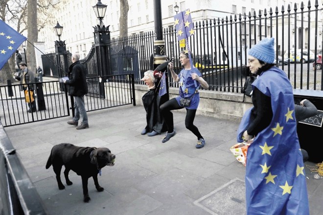 Zagovorniki kampanje za članstvo Velike Britanije v EU se trikrat na teden dobijo nasproti sedeža britanske vlade v Londonu...