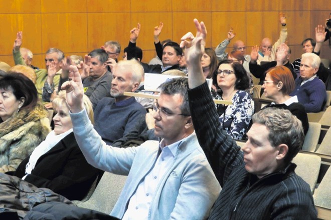 Predsednik stranke Boštjan Trilar je na svoj nastop počakal med člani stranke, ki so potrdili vse sklepe.