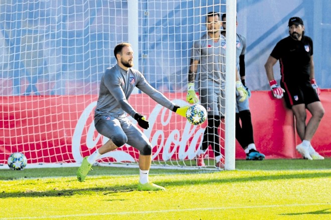 Jan Oblak se pripravlja na dvoboj z Atleticom iz Madrida.