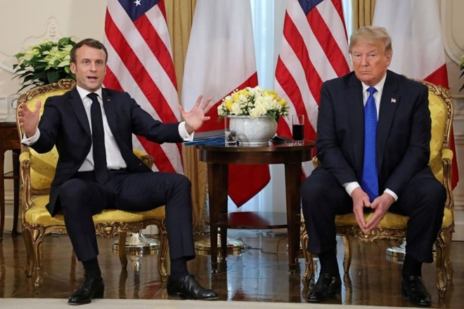 Donald Trump se je v Londonu ob robu vrha zveze Nato srečal s francoskim predsednikom Emmanuelom Macronom. (Foto: Reuters)