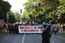 #foto #video Protestniki po oceni policije čez noč postali nenevarni